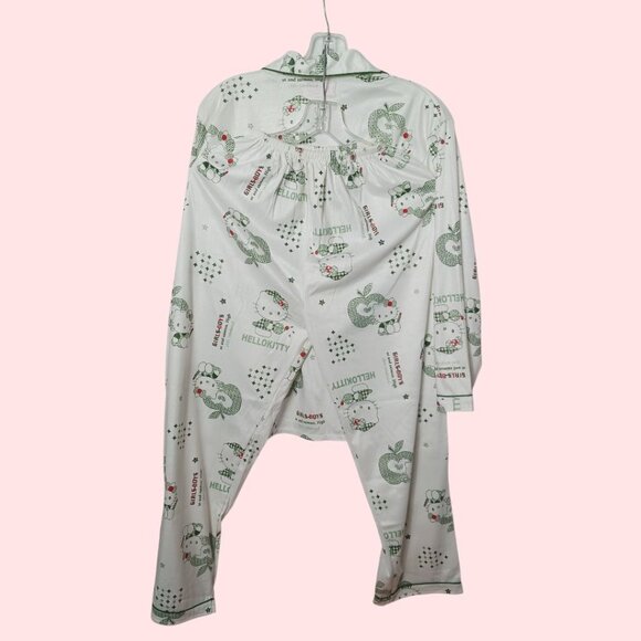 Hello Kitty Printed Pajama Set For Women Button-Up Top & Elastic Waist Pants Siz - Picture 2 of 15